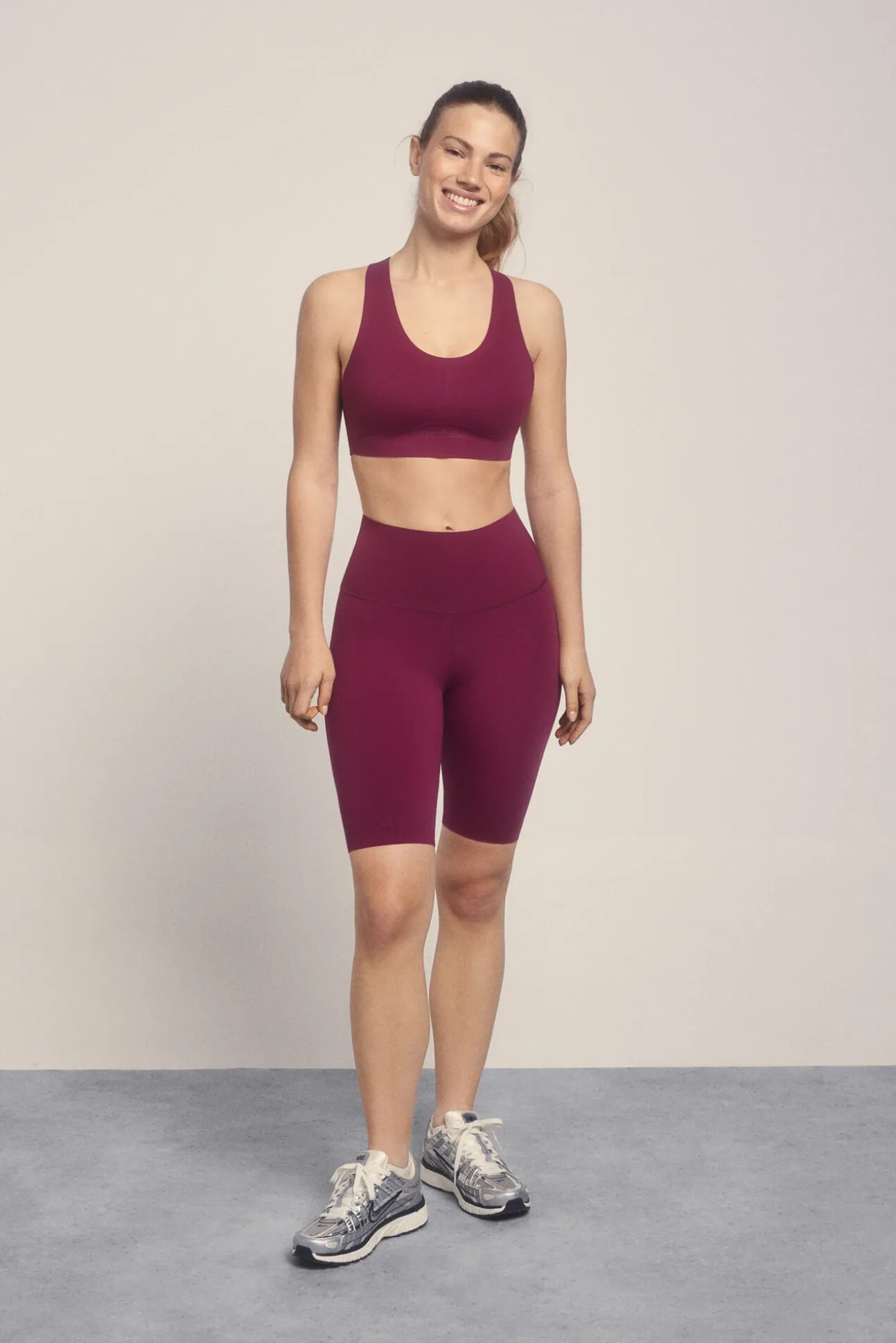 Leggings ciclista COMPRESSIVE granate logo