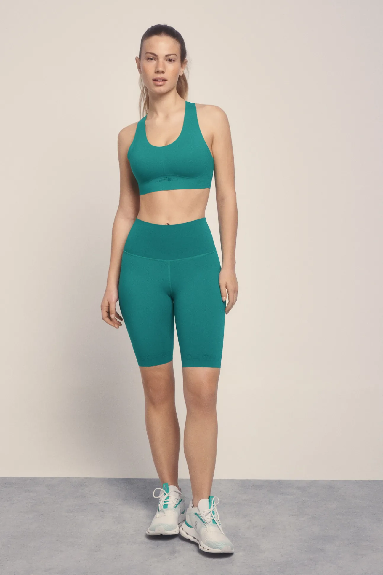 Leggings ciclista COMPRESSIVE verde logo