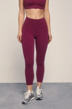 Leggings crop COMPRESSIVE granate logo