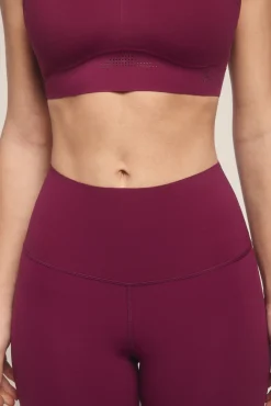 Leggings crop COMPRESSIVE granate logo