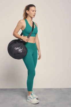 Leggings crop COMPRESSIVE verde logo
