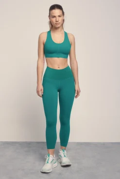 Leggings crop COMPRESSIVE verde logo