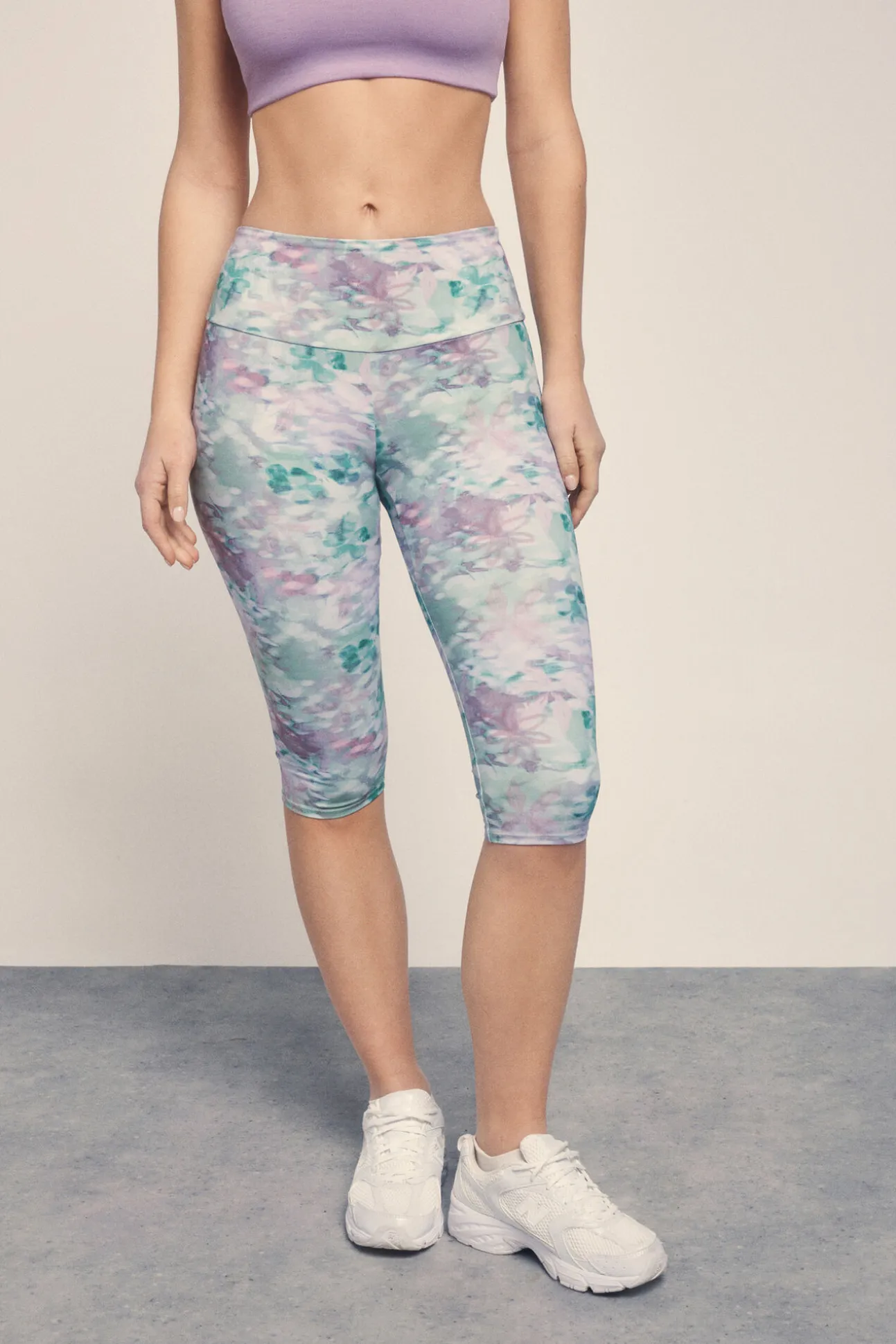 Leggings crop print flores