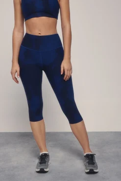 Leggings 4D STRECH largo 3/4 estampado azul