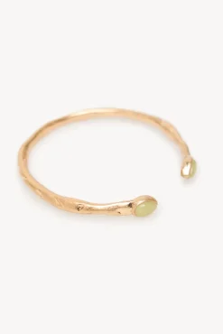 Leslie. Brazalete piedra bañado en oro