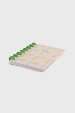 Libreta A5 Cuadros amarillo, verde y lila
