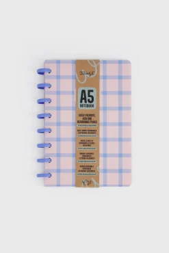 Libreta A5 Cuadros azul y rosa