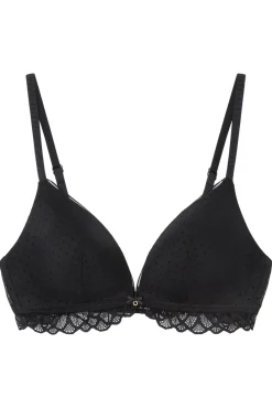 LOVELY Sujetador triangular encaje tul negro