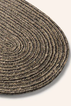 Mantel Individual Arena Oval. 35x50 Negro