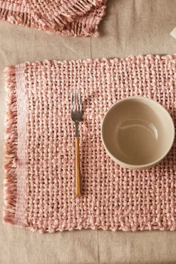 Mantel individual de yute trenzado rosa Arena