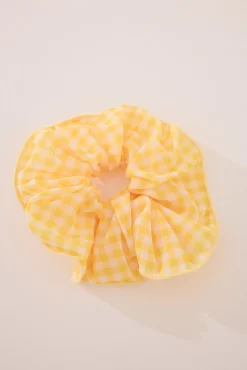 Maxi scrunchie amarillo vichy