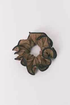 Maxi scrunchie semi transparente marrón