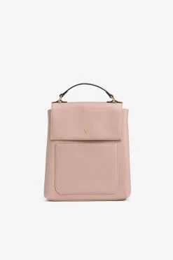 Mochila de piel sintética con solapa