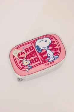Monedero Snoopy rosa metalizado