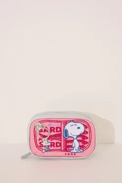 Monedero Snoopy rosa metalizado