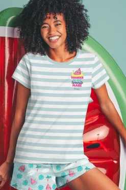 MR WONDERFUL Pijama Manga Corta Sandia para Mujer