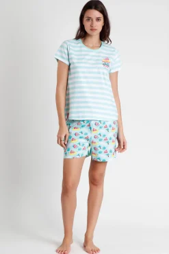 MR WONDERFUL Pijama Manga Corta Sandia para Mujer
