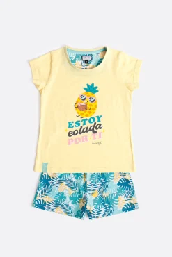 MR WONDERFUL Pijama Manga Corta Piña para Niña