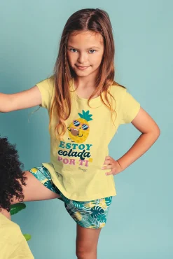 MR WONDERFUL Pijama Manga Corta Piña para Niña
