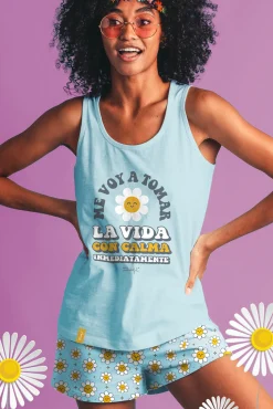 MR WONDERFUL Pijama Sin Mangas Positive para Mujer