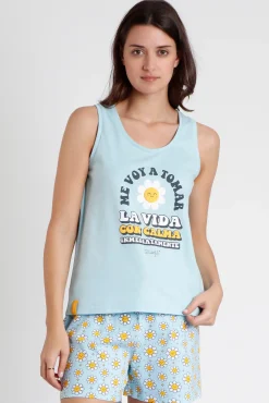 MR WONDERFUL Pijama Sin Mangas Positive para Mujer
