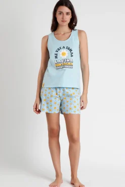 MR WONDERFUL Pijama Sin Mangas Positive para Mujer
