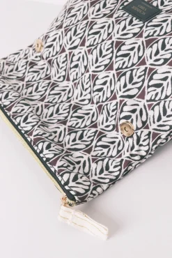 Neceser grande acolchado print hojas
