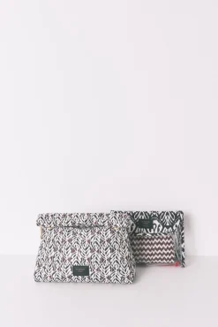 Neceser grande acolchado print hojas