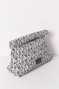 Neceser grande acolchado print hojas