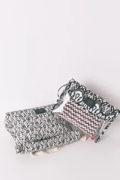 Neceser grande acolchado print hojas