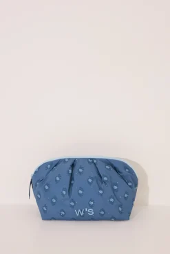 Neceser grande acolchado estampado azul