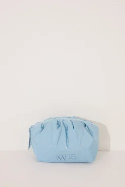 Neceser pequeño acolchado azul medio