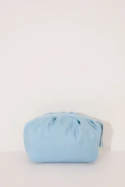 Neceser pequeño acolchado azul medio