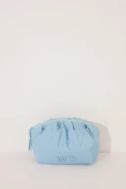 Neceser pequeño acolchado azul medio