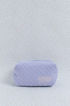 Neceser terciopelo logo bordado azul claro