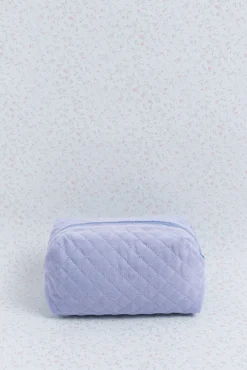 Neceser terciopelo logo bordado azul claro