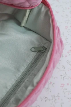 Neceser terciopelo logo bordado rosa