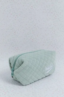 Neceser terciopelo logo bordado verde