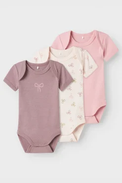 Pack 3 bodies bebé niña lazos