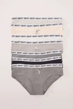 Pack 7 bragas anchas algodón multicolor Snoopy
