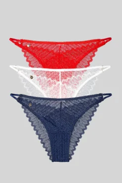 Pack 3 bragas brasileñas encaje