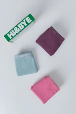 Pack 3 bragas brasileñas verde, rosa, morado