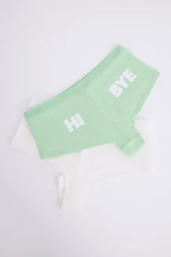 Pack 2 bragas bóxer blanco, verde