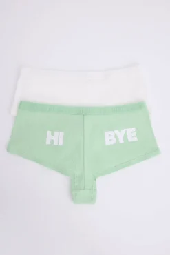 Pack 2 bragas bóxer blanco, verde
