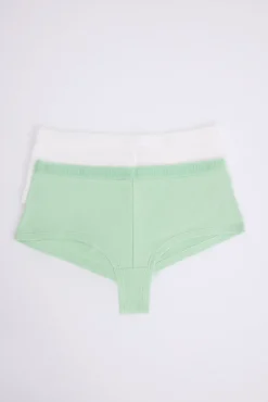 Pack 2 bragas bóxer blanco, verde