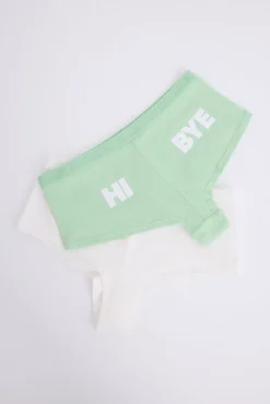 Pack 2 bragas bóxer blanco, verde