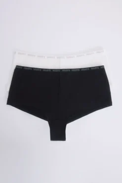 Pack 2 bragas bóxer negro, blanco