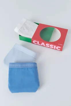 Pack 3 bragas clásicas azul, gris, azul claro