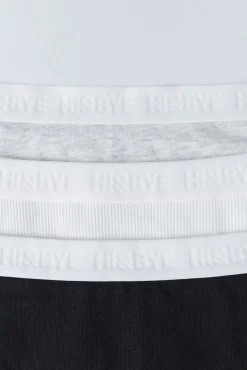 Pack 3 bragas clásicas blanco, gris, negro