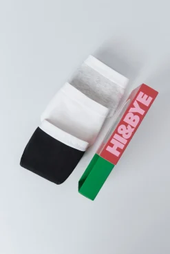 Pack 3 bragas clásicas blanco, gris, negro